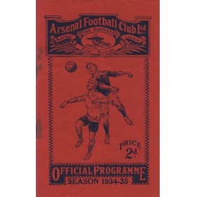 ARSENAL V ASTON VILLA 1934/35 FOOTBALL PROGRAMME