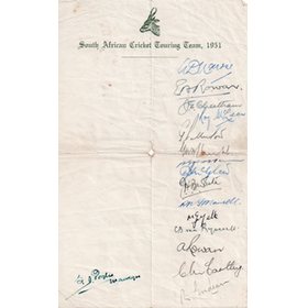 SOUTH AFRICA 1951 CRICKET AUTOGRAPHS