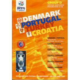DENMARK V PORTUGAL & TURKEY V CROATIA 1996 (EURO 96 GROUP D) FOOTBALL PROGRAMME