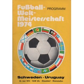 SWEDEN V URUGUAY 1974 (WORLD CUP) FOOTBALL PROGRAMME