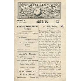 HUDDERSFIELD TOWN V BURNLEY 1920-21 FOOTBALL PROGRAMME (BURNLEY CHAMPIONSHIP)