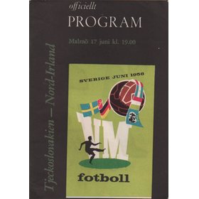 CZECHOSLOVAKIA V NORTHERN IRELAND 1958 (WORLD CUP GROUP 1 PLAY-OFF) FOOTBALL PROGRAMME