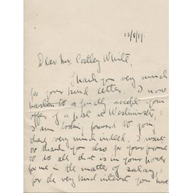 D.J. KNIGHT (SURREY & ENGLAND) 1919 CRICKET LETTER