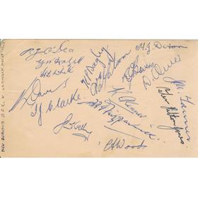 NEW ZEALAND SIGNED RUGBY UNION ALBUM PAGE 1953 (V LLANELLI) 