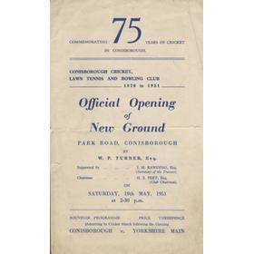 CONISBROUGH CRICKET, LAWN TENNIS AND BOWLING CLUB (YORKSHIRE) 1951 - OFFICIAL OPENING OF NEW GROUND