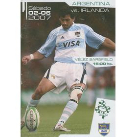 ARGENTINA V IRELAND 2007 2ND TEST RUGBY PROGRAMME