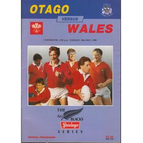 OTAGO V WALES 1988 RUGBY PROGRAMME