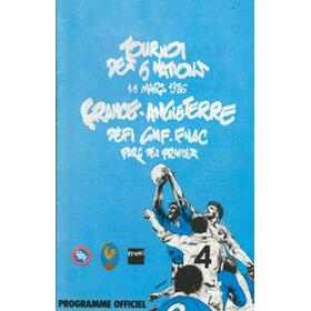 FRANCE V ENGLAND 1986 RUGBY UNION PROGRAMME