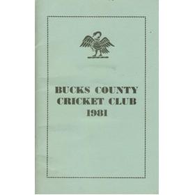 BUCKS COUNTY CRICKET CLUB 1981 OFFICIAL HANDBOOK