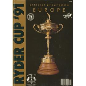 RYDER CUP 1991 (KIAWAH ISLAND) OFFICIAL EUROPEAN PROGRAMME 
