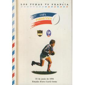 ARGENTINA V FRANCE 1996 RUGBY PROGRAMME