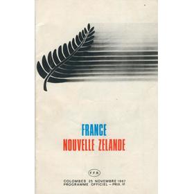 FRANCE V NEW ZEALAND 1967 RUGBY UNION PROGRAMME