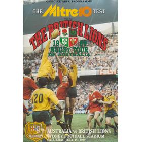 AUSTRALIA V BRITISH LIONS (THIRD TEST) 1989 RUGBY PROGRAMME