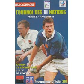 FRANCE V ENGLAND 2000 RUGBY PROGRAMME