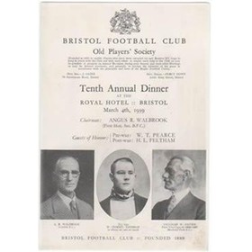 BRISTOL R.F.C. 1939 RUGBY MENU CARD