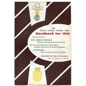 SURREY COUNTY CRICKET CLUB HANDBOOK FOR 1963