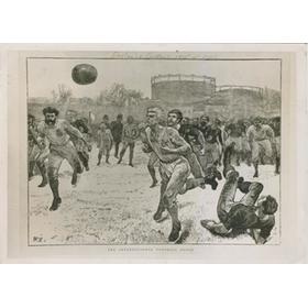 1934 PRESS PHOTO OF ENGLAND V SCOTLAND 1872 ENGRAVING