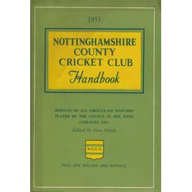 NOTTINGHAMSHIRE COUNTY CRICKET CLUB HANDBOOK 1953