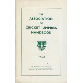 THE ASSOCIATION OF CRICKET UMPIRES HANDBOOK 1968