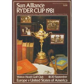 RYDER CUP 1981 (WALTON HEATH) OFFICIAL PROGRAMME
