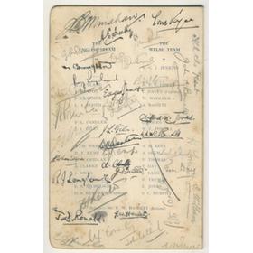 ENGLAND V WALES 1935 SIGNED DINNER MENU
