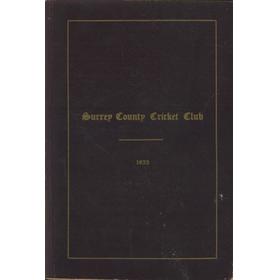 SURREY COUNTY CRICKET CLUB 1933 [HANDBOOK]
