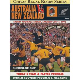 AUSTRALIA V NEW ZEALAND 1992 RUGBY PROGRAMME
