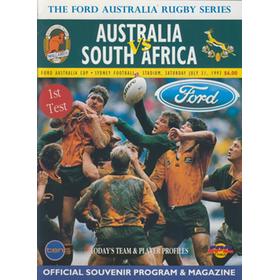 AUSTRALIA V SOUTH AFRICA (1ST TEST) 1993 RUGBY PROGRAMME
