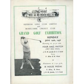 GRAND GOLF EXHIBITION 1958 (HEYSHAM GOLF CLUB) PROGRAMME