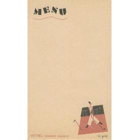 GOLF MENU CARD 1920S - VITTEL GRANDE SOURCE