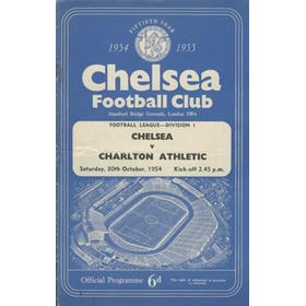 CHELSEA V CHARLTON ATHLETIC 1954-55 (CHAMPIONSHIP SEASON) FOOTBALL PROGRAMME