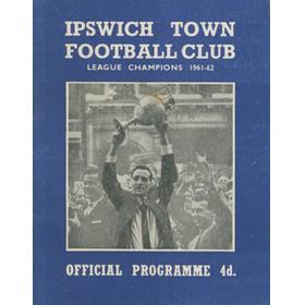 IPSWICH TOWN V FLORIANA 1962 FOOTBALL PROGRAMME (10-0)