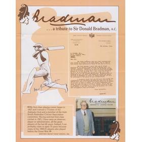 BRADMAN ... A TRIBUTE TO SIR DONALD BRADMAN 1986  (SIGNED BY BRADMAN)