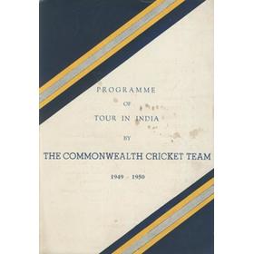 COMMONWEALTH CRICKET TEAM TOUR TO INDIA 1949-50 SOUVENIR BROCHURE