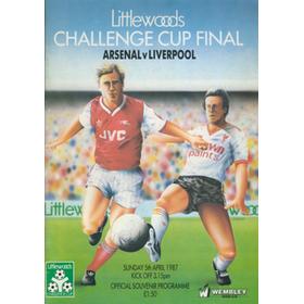 ARSENAL V LIVERPOOL 1987 (LITTLEWOODS CUP FINAL) FOOTBALL PROGRAMME