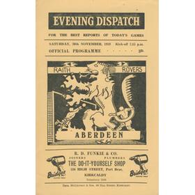RAITH ROVERS V ABERDEEN 1959-60 FOOTBALL PROGRAMME