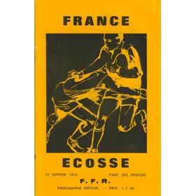 FRANCE V SCOTLAND 1973 RUGBY PROGRAMME
