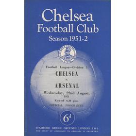 CHELSEA V ARSENAL 1951-52 FOOTBALL PROGRAMME