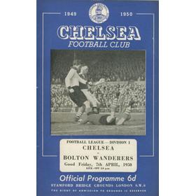 CHELSEA V BOLTON WANDERERS 1949-50 FOOTBALL PROGRAMME