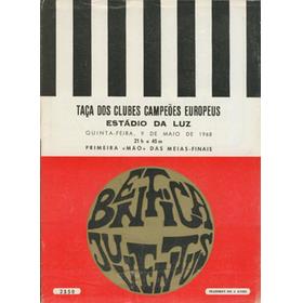 BENFICA V JUVENTUS 1968 (EUROPEAN CUP SEMI-FINAL) FOOTBALL PROGRAMME