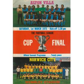 ASTON VILLA V NORWICH CITY 1975 (LEAGUE CUP FINAL) FOOTBALL PROGRAMME