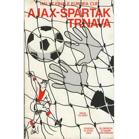 AJAX V SPARTAK TRNAVA 1969 (EUROPEAN CUP SEMI-FINAL) FOOTBALL PROGRAMME