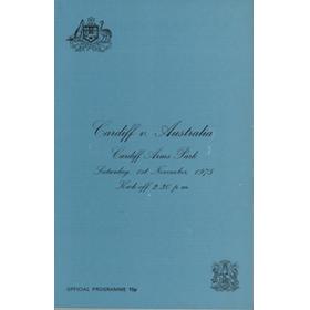 CARDIFF V AUSTRALIA 1975 RUGBY PROGRAMME