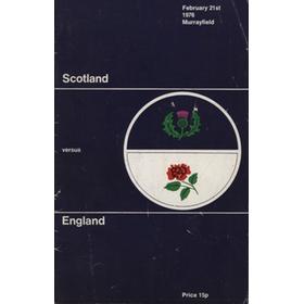 SCOTLAND V ENGLAND 1976 RUGBY PROGRAMME