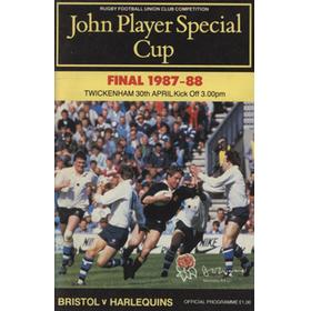 BRISTOL V HARLEQUINS 1988 (JOHN PLAYER CUP FINAL) RUGBY UNION PROGRAMME