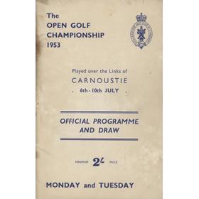 OPEN CHAMPIONSHIP 1953 (CARNOUSTIE) GOLF PROGRAMME