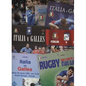 ITALY V WALES 1996-2015 RUGBY PROGRAMMES (10 IN TOTAL)
