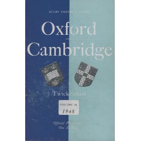 OXFORD V CAMBRIDGE 1948 RUGBY PROGRAMME