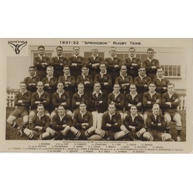 SOUTH AFRICA 1931-32 RUGBY POSTCARD