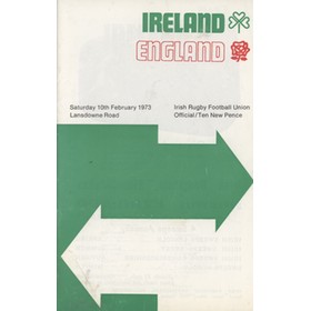 IRELAND V ENGLAND 1973 RUGBY UNION PROGRAMME
